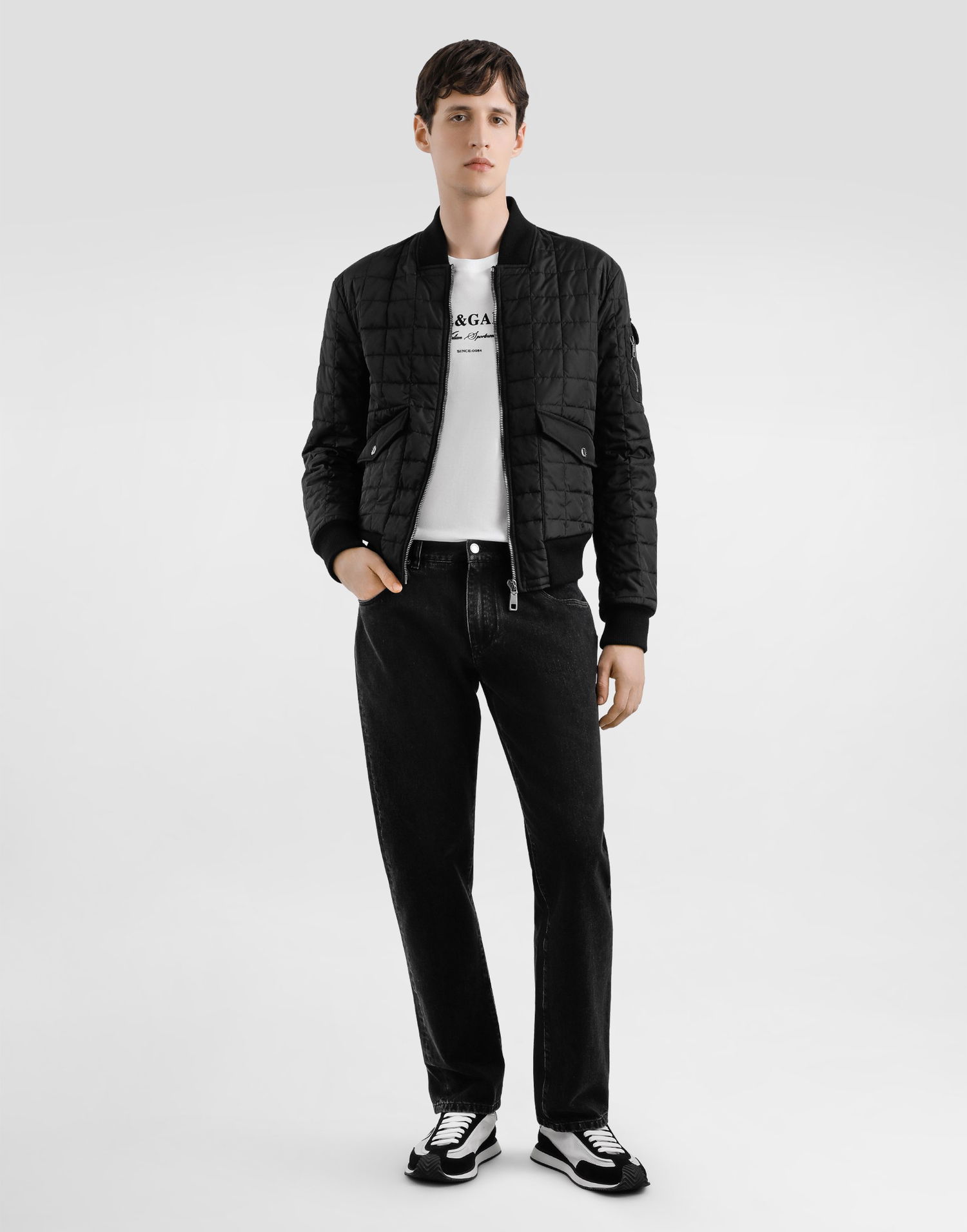 Bomber bunda Dolce & Gabbana Dolce & Gabbana Quilted Bomber Jacket Čierna | G9BRBTFUS22N0000, 1