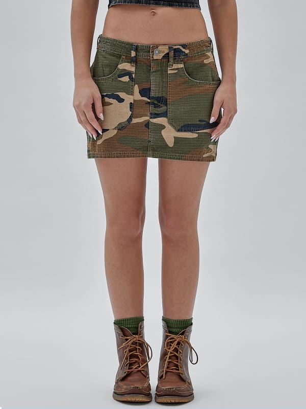 Sukňa GUESS Camouflage Mini Ripstop Rôznofarebný | W3BD52WFNP0, 0