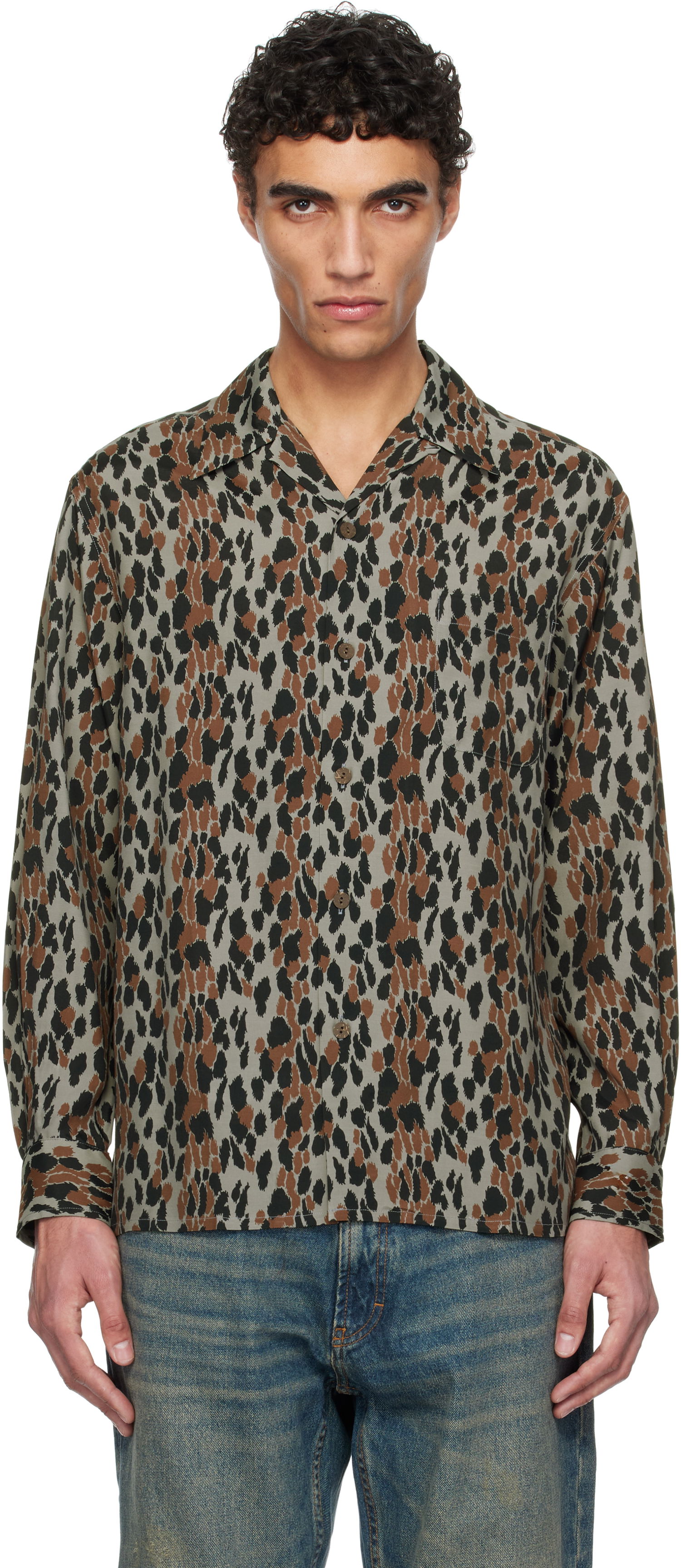 Košeľa WACKO MARIA WACKO MARIA Leopard Print Shirt Hnedá | 25SSE-WMS-HI02, 0