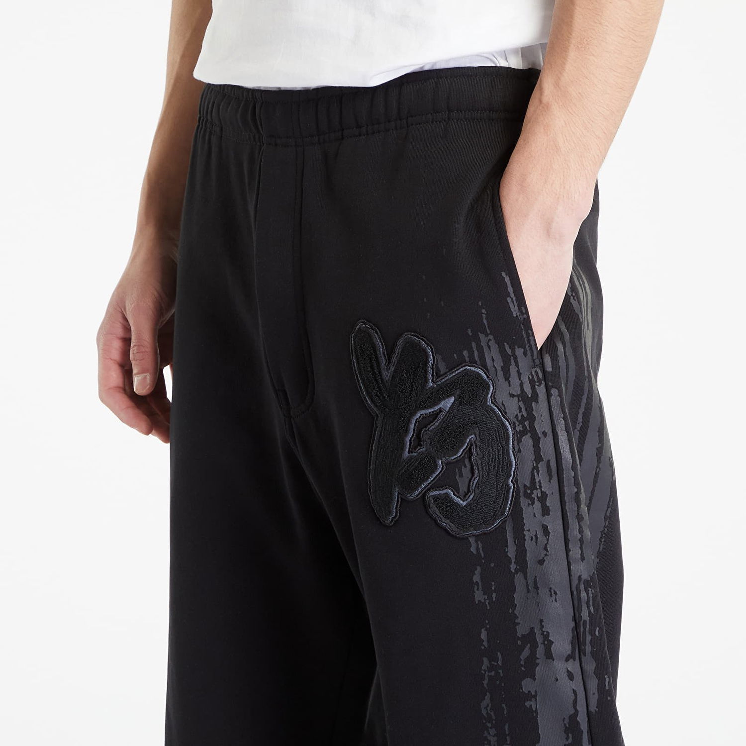 Cargo nohavice Y-3 Graphic Logo French Terry Pants Čierna | H44805, 1