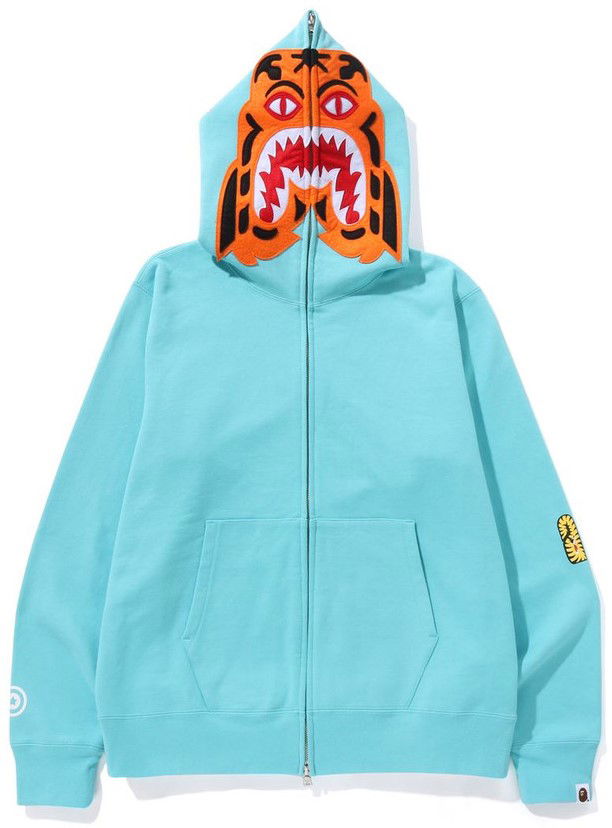 Bape Tiger Full Zip Hoodie Sax