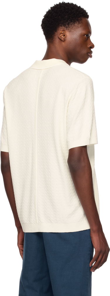 Polo tričko rag & bone Rag & Bone Zuma Herringbone Knit Polo Biela | MBS25P019NC19, 2