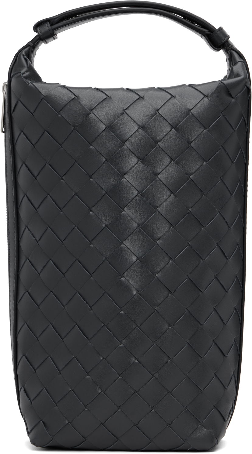 Peňaženka Bottega Veneta Bottega Veneta Intrecciato Vertical Wallace Leather Pouch Čierna | 826765V2HL02077