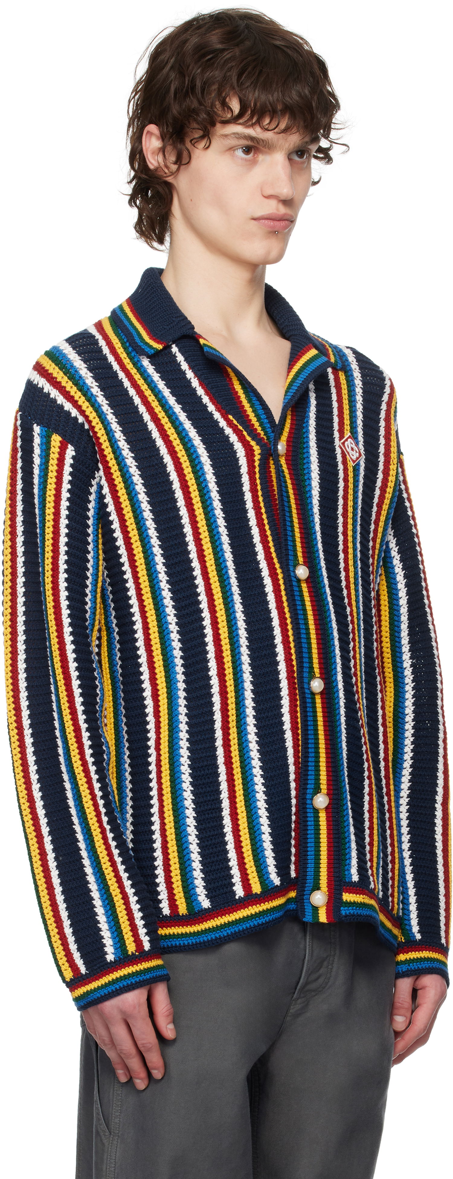 Sveter Casablanca Casablanca Stripe Crochet Cardigan Rôznofarebný | MPS25-KW-836-01, 1
