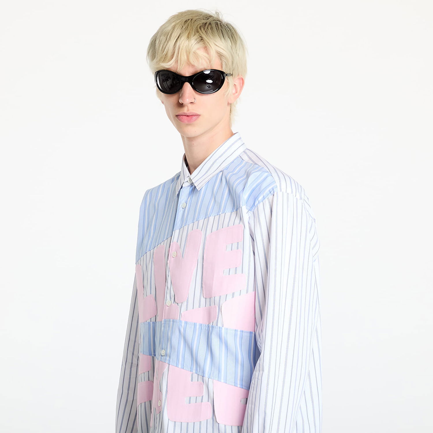 Košeľa Comme des Garçons SHIRT Woven Shirt White/ Mix Modrá | FN-B026 White, 1