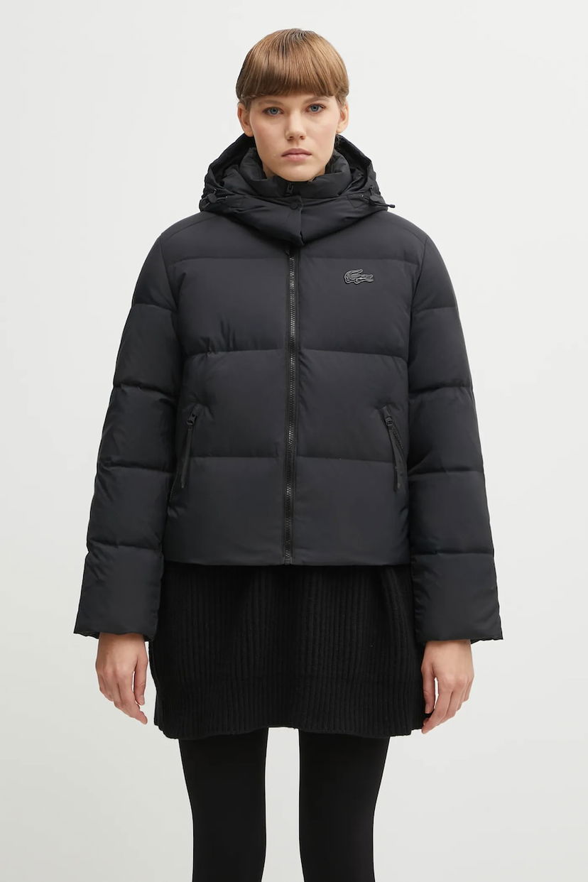 Prešívaná bunda Lacoste Hooded Puffer Jacket Čierna | BF3262