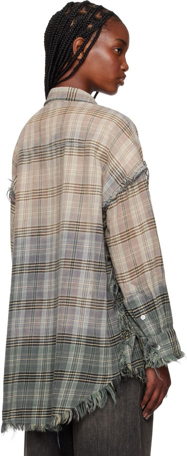 Košeľa R13 R13 Shredded Seam Drop Neck Plaid Shirt Rôznofarebný | R13WR075-R458B, 2