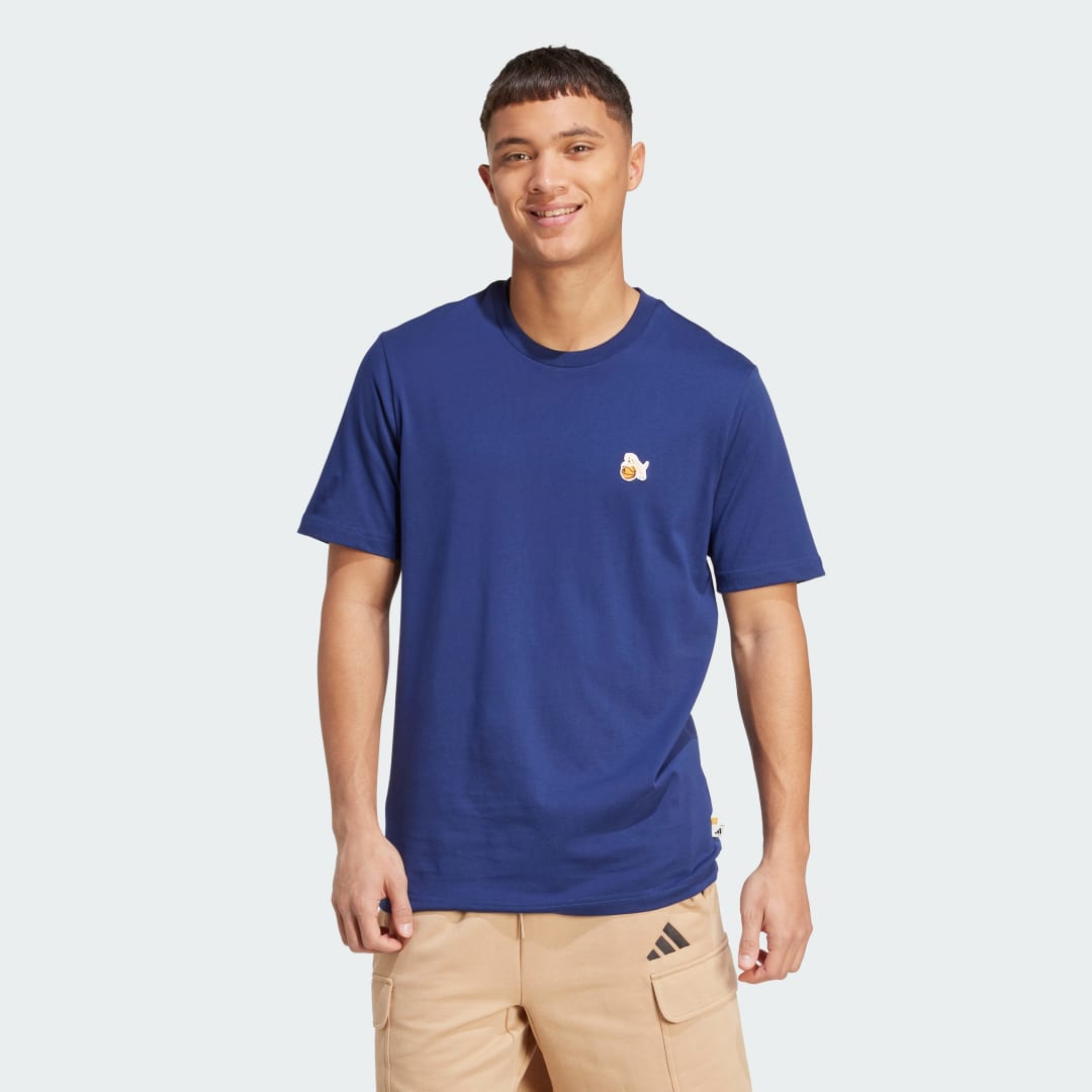Tričko adidas Performance Basketball Ghost Graphic Tee Modrá | JZ7446, 0