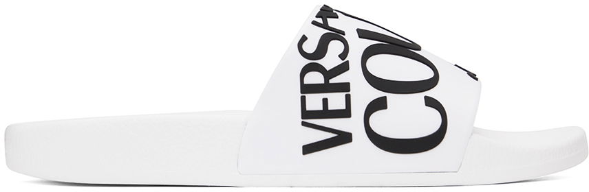 Jeans Couture Logo Slides "White"