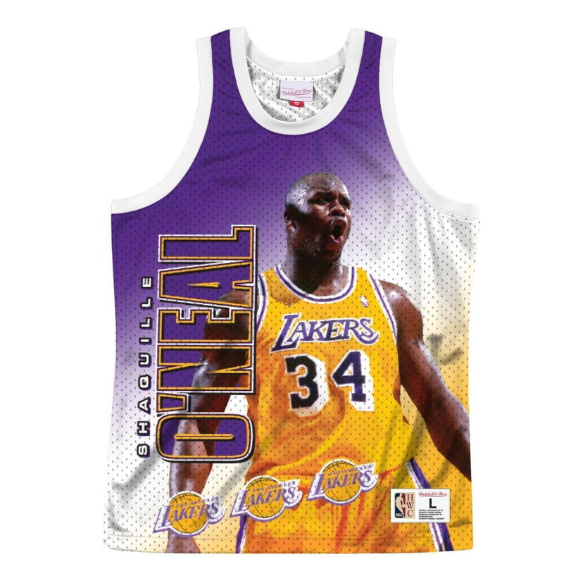 Tielko Mitchell & Ness Mitchell & Ness NBA Los Angeles Lakers Shaquille O'Neal Jersey Fialová | MSTKMI19002-LALWHITSON