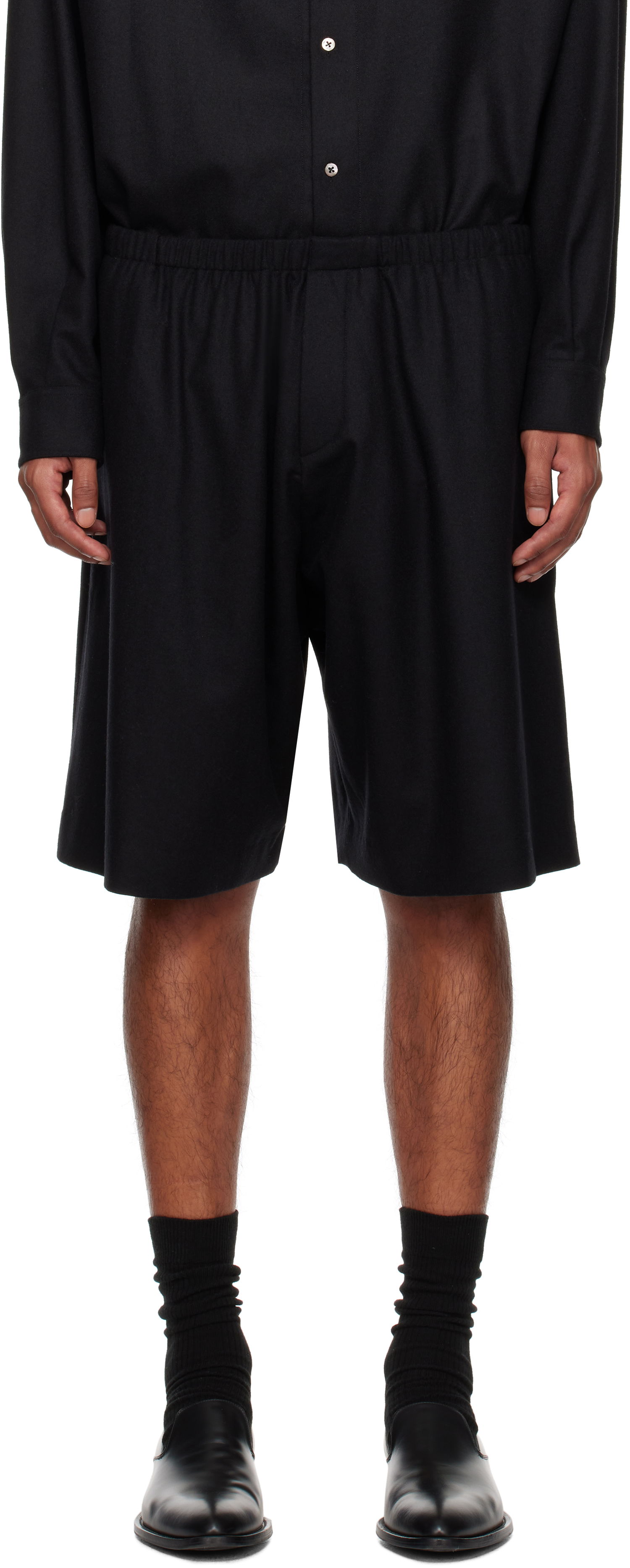 Šortky The Row Aimir Black Wool Shorts Čierna | 779-W3301, 0