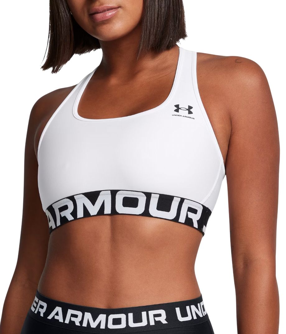 Podprsenka Under Armour UA HG Mid Branded Sports Bra Biela | 1383544-100, 0