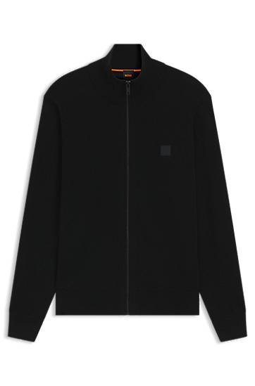 Bunda BOSS Cotton-Cashmere Knit Jacket Čierna | 50543692, 0