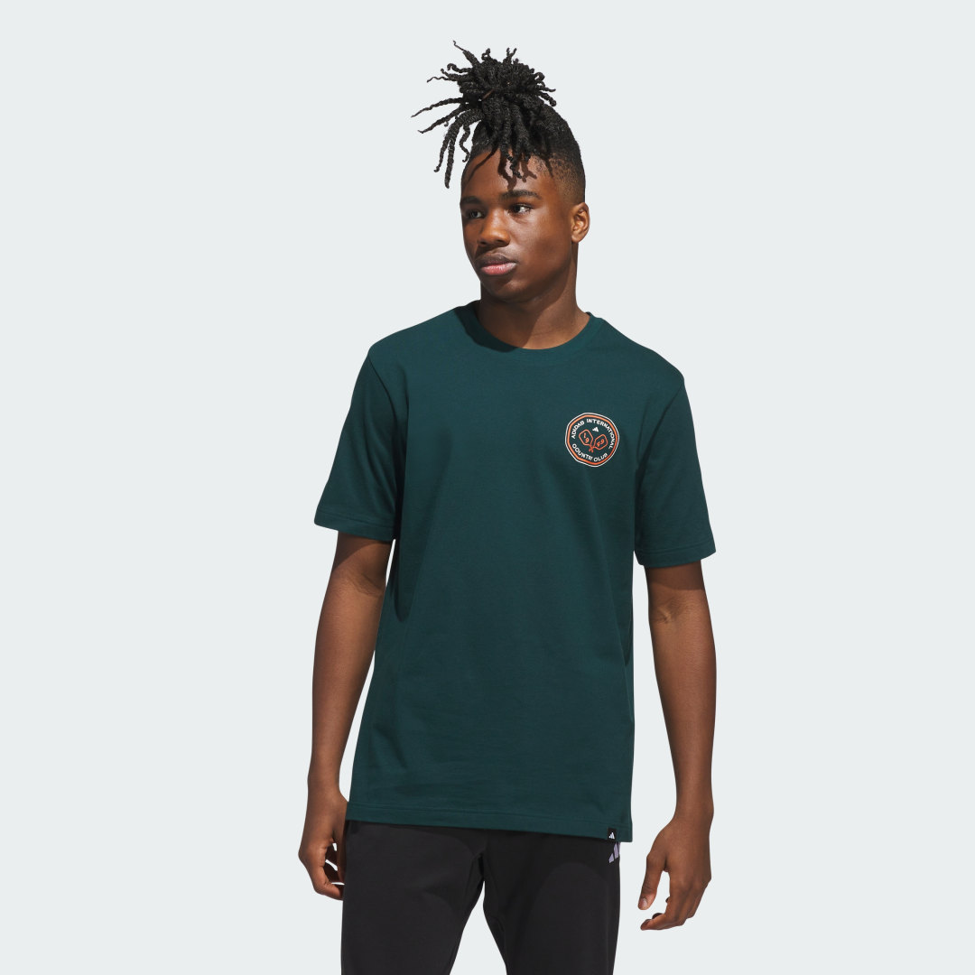 Tričko adidas Performance Country Club Scenic Graphic Tee Zelené | JV8447, 0