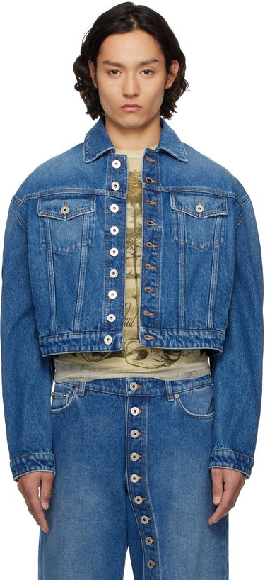 Bunda Jean Paul Gaultier Jean Paul Gaultier 'The Buttoned' Cropped Denim Jacket Modrá | 25/34-U-VE092-D013-57, 0