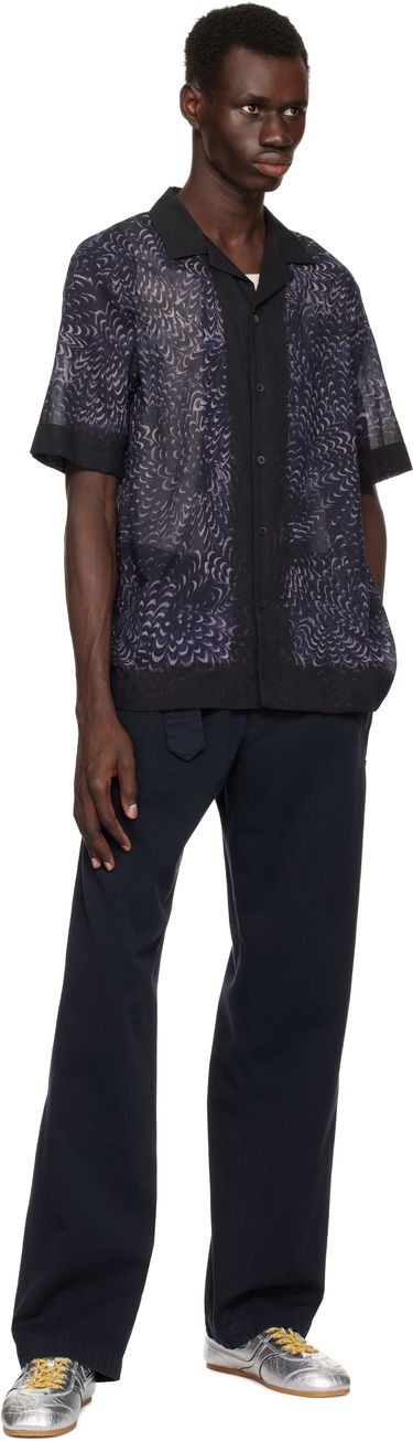 Nohavice Dries Van Noten Dries Van Noten Straight Belted Trousers Navy | 251-020949-1473, 3