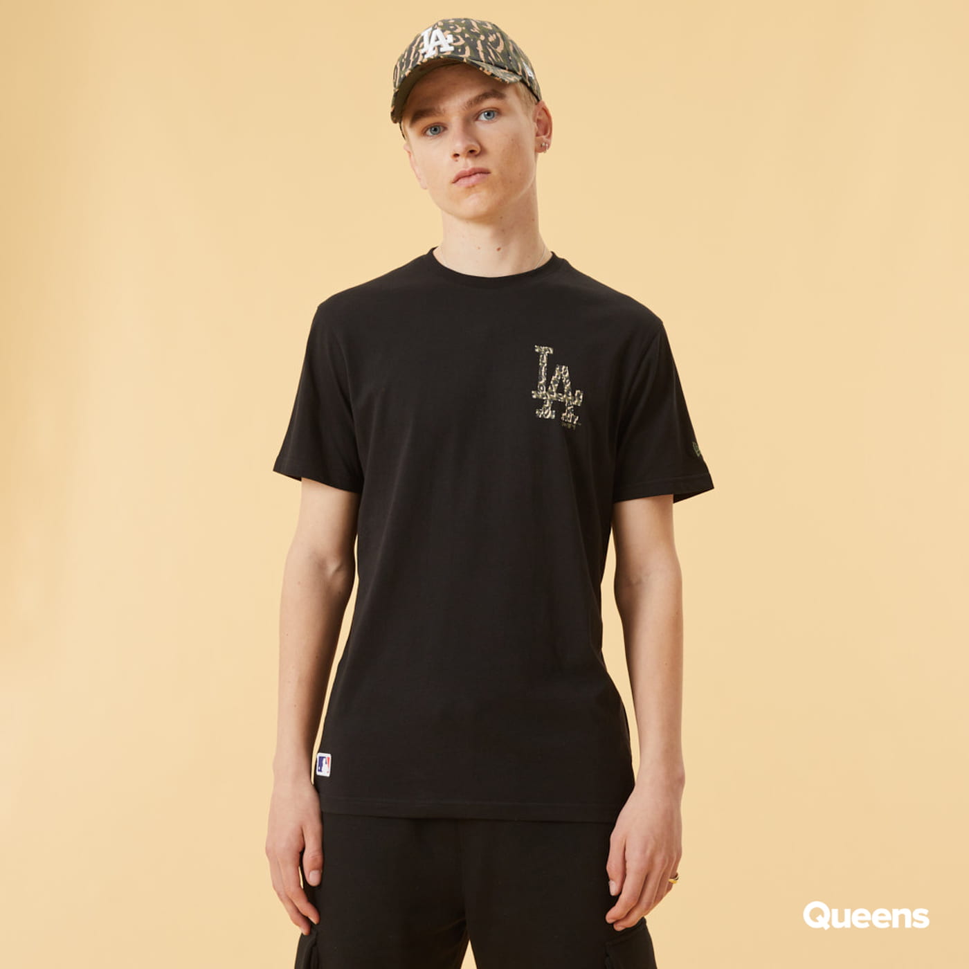 Tričko New Era LA Dodgers Logo Infill Black T-Shirt Čierna | 12893124, 1