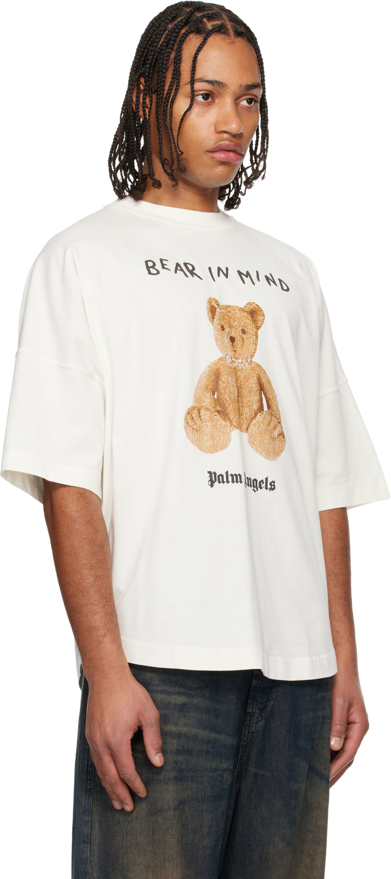 Tričko Palm Angels 'Bear In Mind' Oversized T-shirt Biela | PMAA10BF25JER0040360, 1