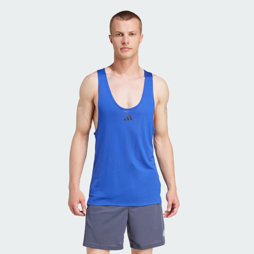 Tielko adidas Performance Workout Stringer Tank Top Modrá | IX9168, 0