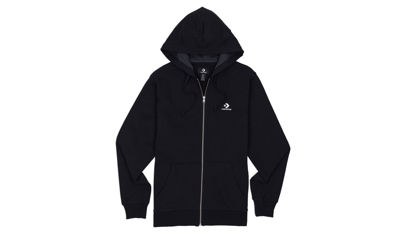 Mikina Converse Embroidered Full-Zip Hoodie Čierna | 10020341-A01, 0