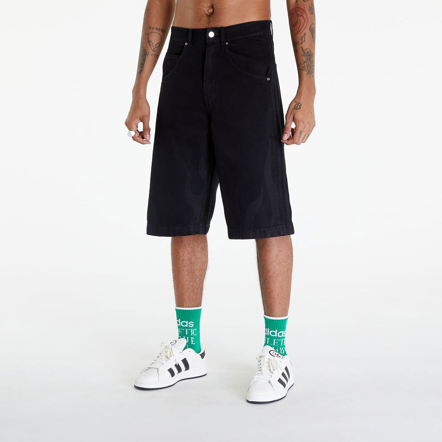 Šortky adidas Originals Flames Denim Short Medium Black Denim Čierna | IS0217, 0