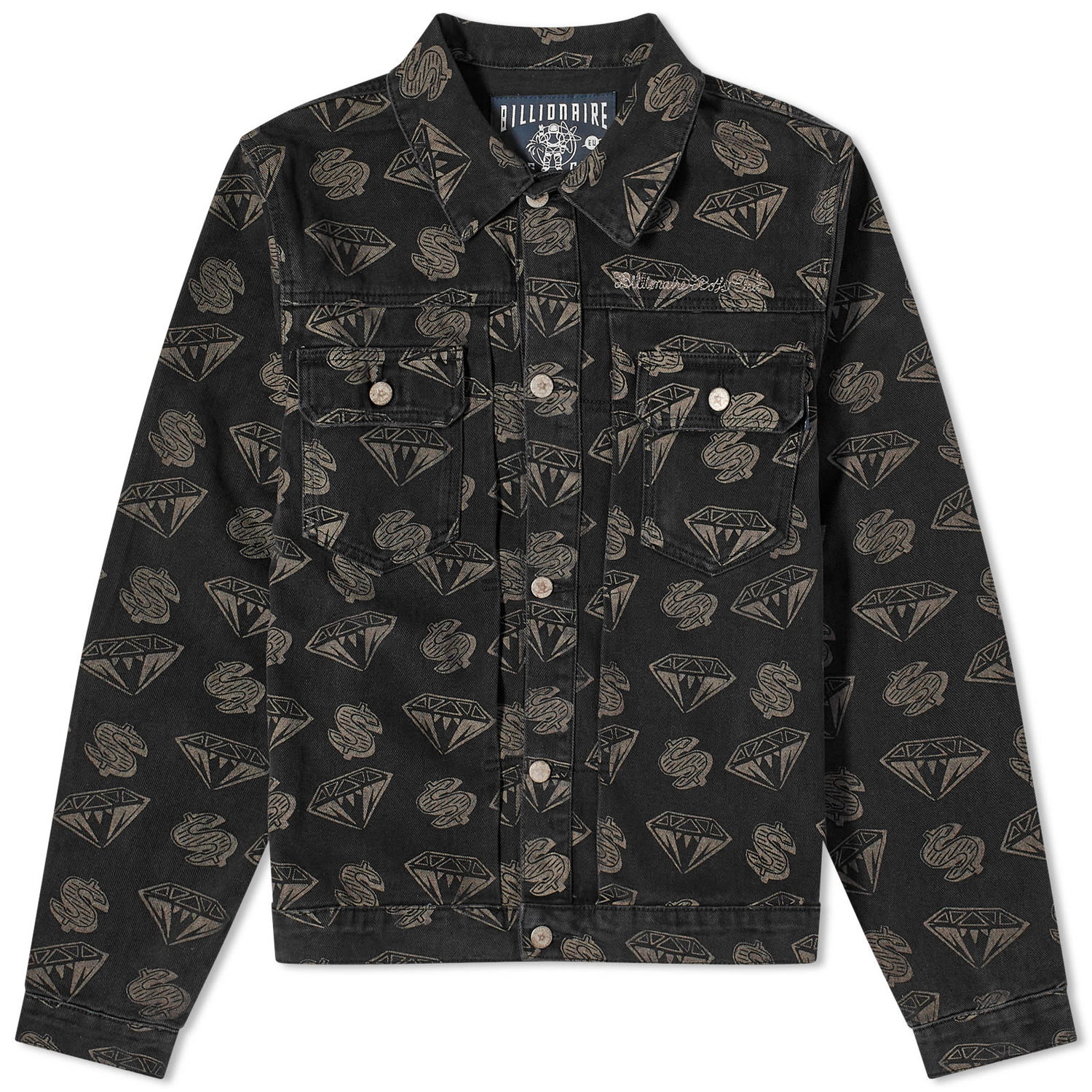 Bunda BILLIONAIRE BOYS CLUB Diamonds & Dollars Denim Jacket Čierna | B23409-BLK, 0
