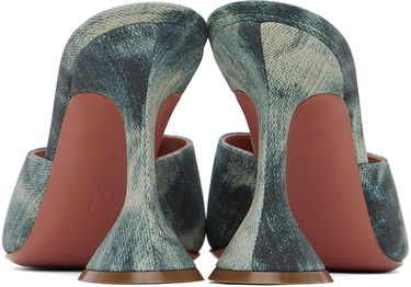 Doplnky Amina Muaddi Amina Muaddi Lupita Slipper Heeled Sandals Modrá | LUPITA SLIPPER CL PRINTED SUEDE, 1