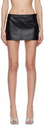 Miaou Fig Croc-Embossed Faux-Leather Miniskirt