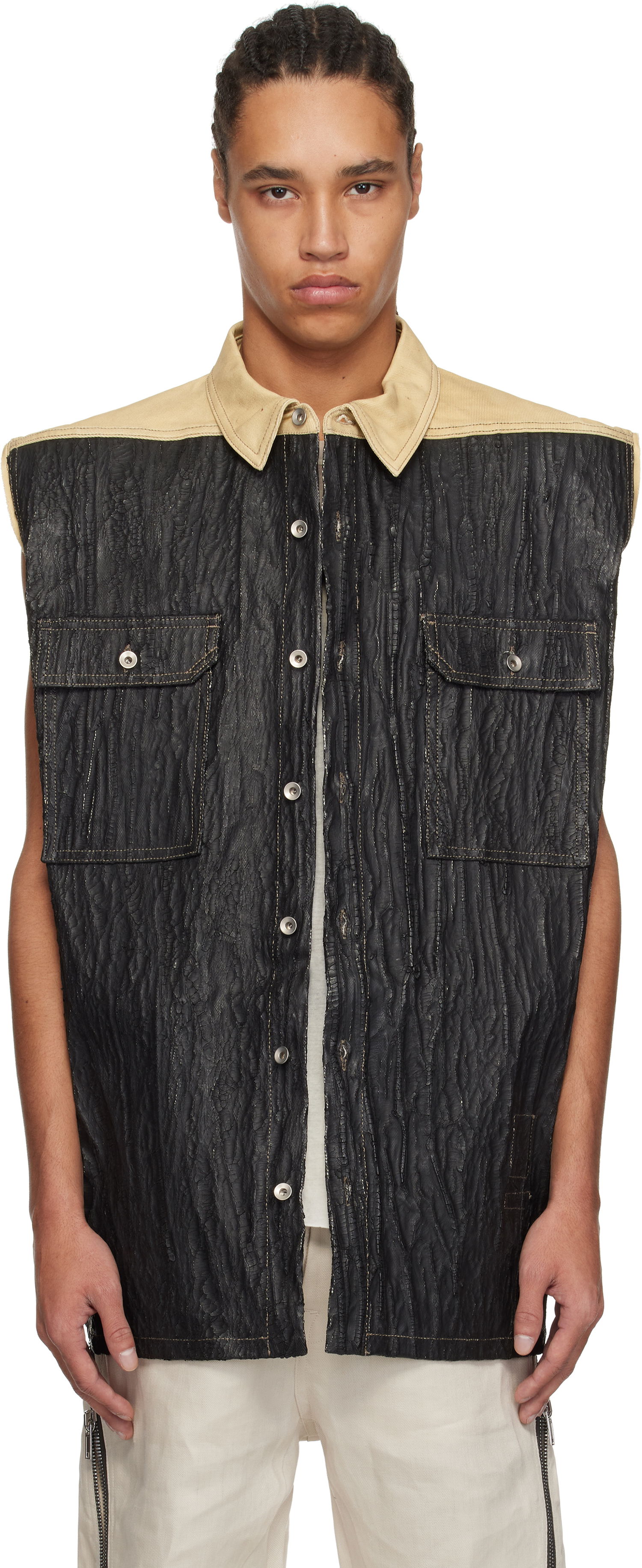 Vesta Rick Owens Rick Owens DRKSHDW Hollywood Tommy Jumbo Denim Vest Čierna | DU01E3764 DCFCR, 0