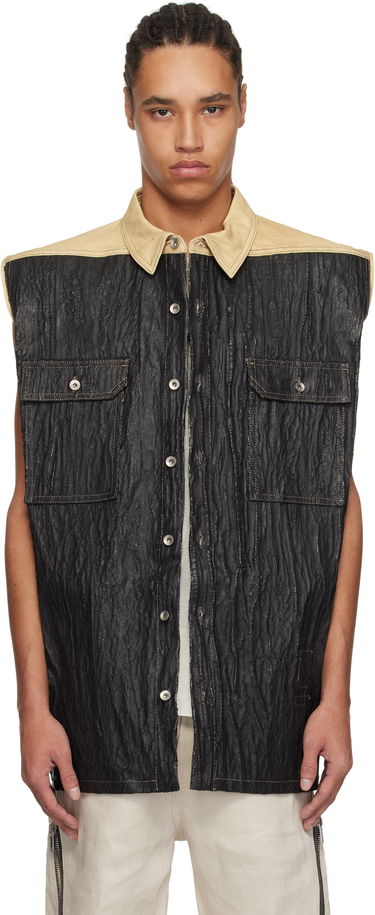 Vesta Rick Owens Rick Owens DRKSHDW Hollywood Tommy Jumbo Denim Vest Čierna | DU01E3764 DCFCR, 0