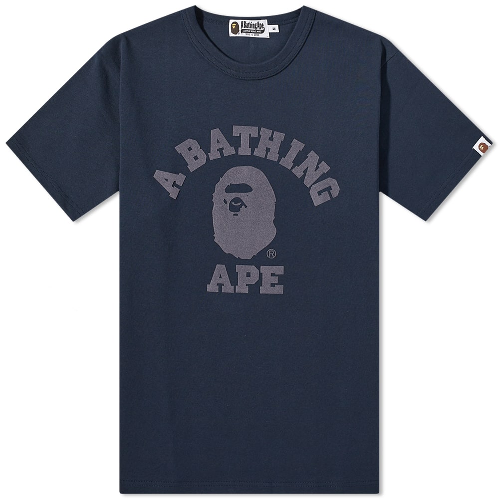 Tričko BAPE A Bathing Ape College Heavy Weight Tee Navy | 001CSI801001M-NVY, 0