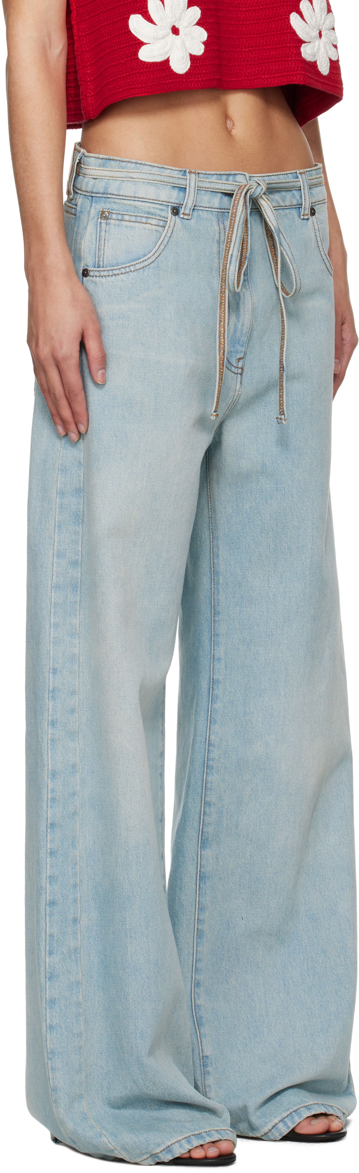Džínsy MSGM MSGM Wide-Leg Jeans Modrá | 3841MDP234L 257275, 1