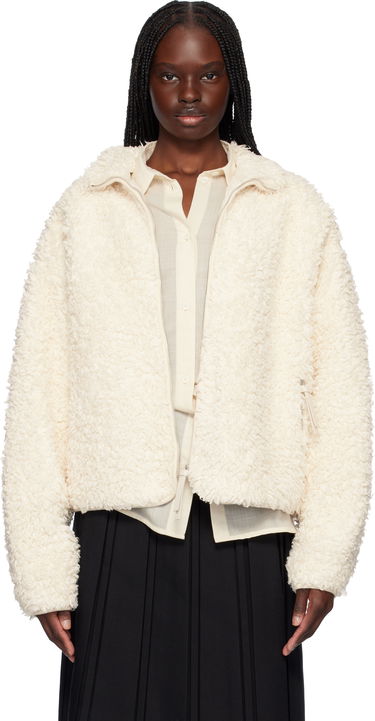 Bomber bunda Jil Sander Jil Sander Zip-Up Fleece Jacket Biela | J40BN0173_J20088, 0