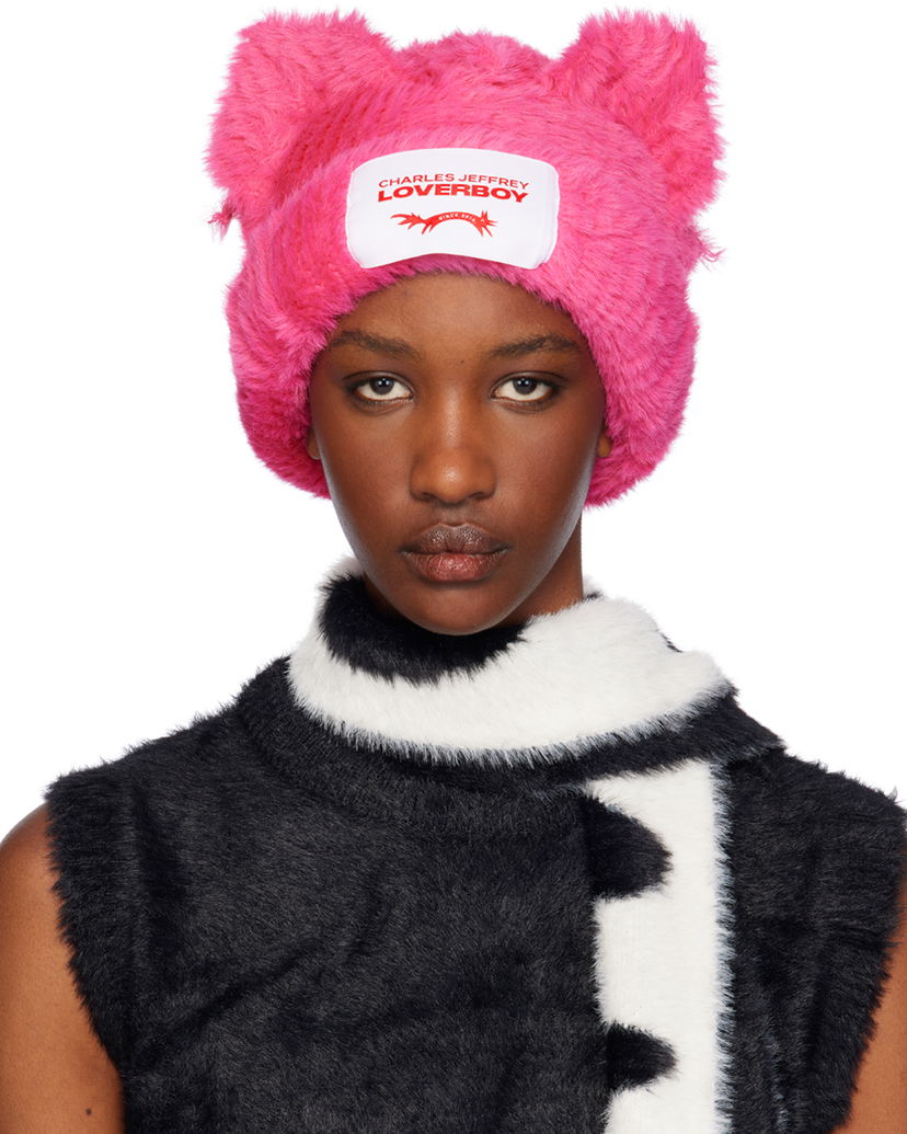 Kulicha Charles Jeffrey Loverboy Pink Fluffy Chunky Ears Beanie Ružová | 42130503