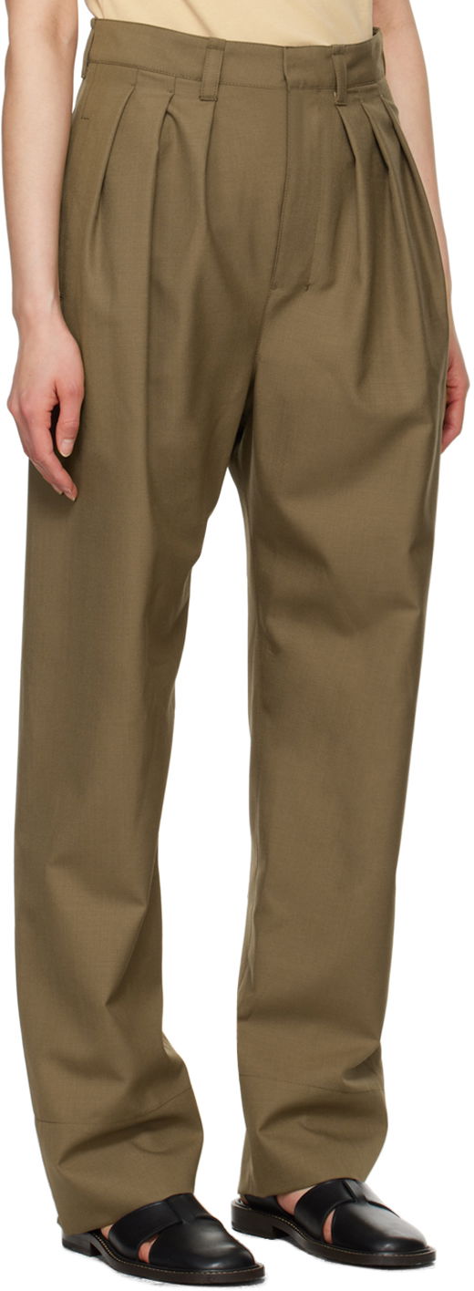 Nohavice LEMAIRE LEMAIRE Pleated Trousers Zelené | PA1093 LF414, 1