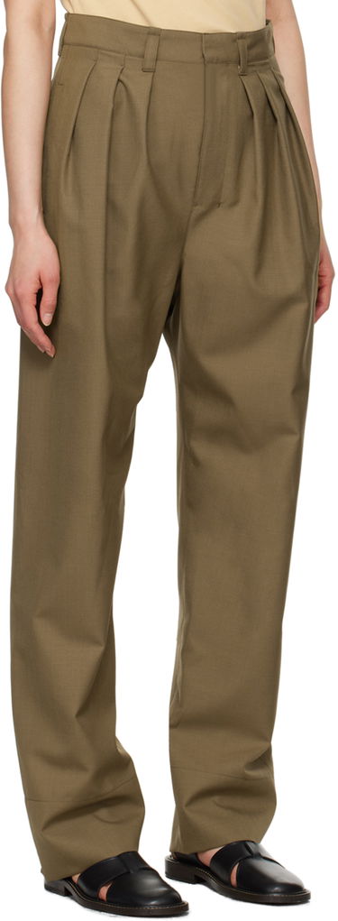 Nohavice LEMAIRE LEMAIRE Pleated Trousers Zelené | PA1093 LF414, 1