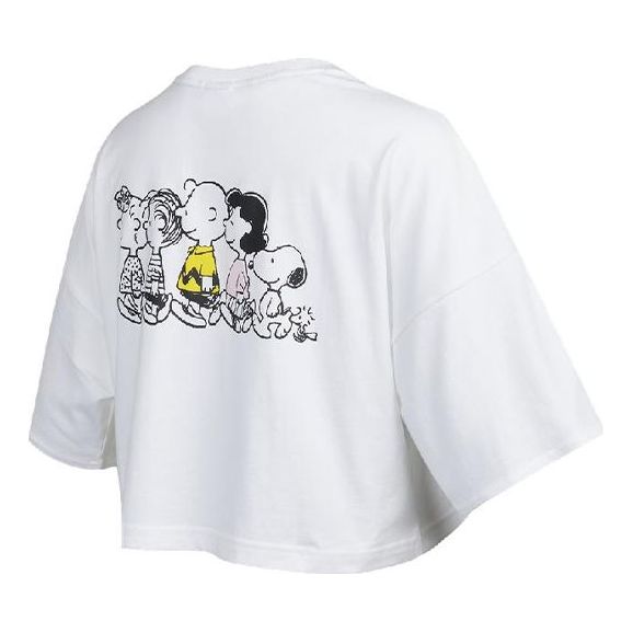 Crop Top Puma PUMA x PEANUTS Loose Cropped T-Shirt Biela | 531158-02, 0