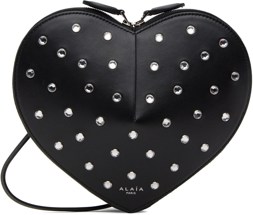 Taška cez rameno Alaïa Heart Shaped Crystal-Embellished Shoulder Bag Čierna | AA1P003CA287, 0