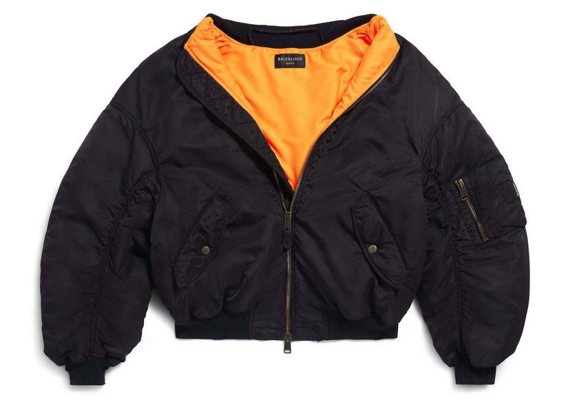Bomber bunda Balenciaga Off Shoulder Bomber Black Čierna | 790753TPO041000
