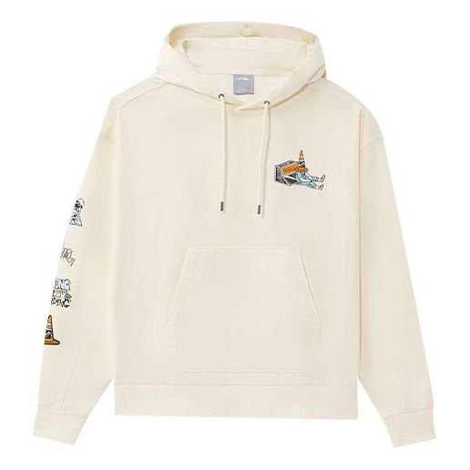 Mikina Li-Ning Skateboard Series Loose Fit Pullover Hoodie Biela | AWDS177-3, 0