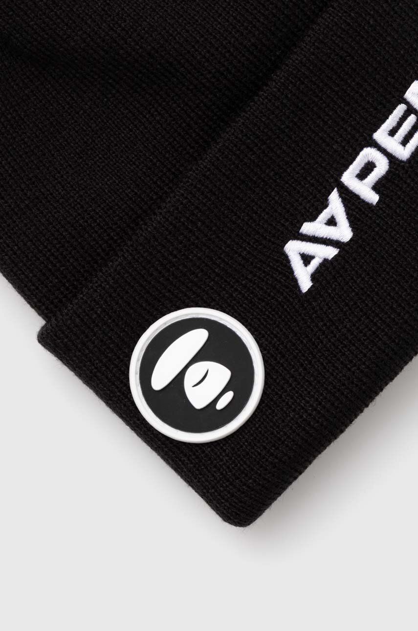 Kulicha AAPE by A Bathing Ape AAPE Solid Color Beanie Čierna | AHT4866, 1