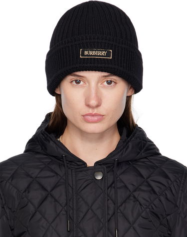 Kulicha Burberry Wool Beanie with Logo Patch Čierna | 8103340, 0