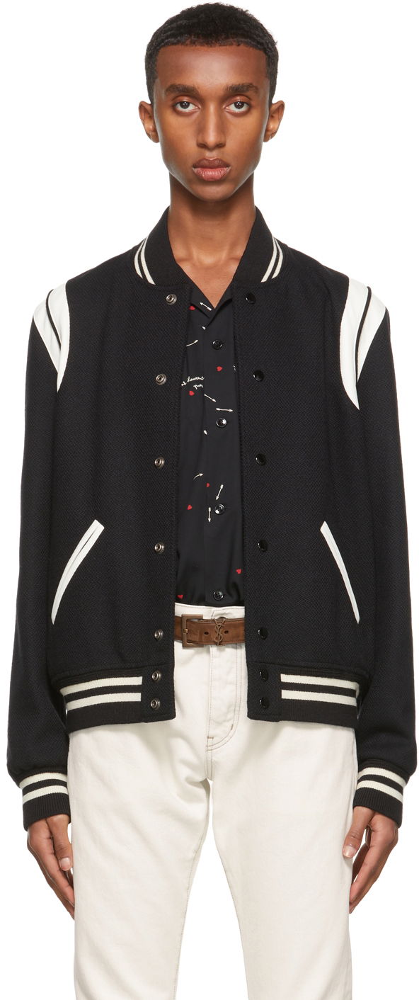 Bomber bunda Saint Laurent Virgin Wool Teddy Bomber Jacket Čierna | 354718Y180W, 0