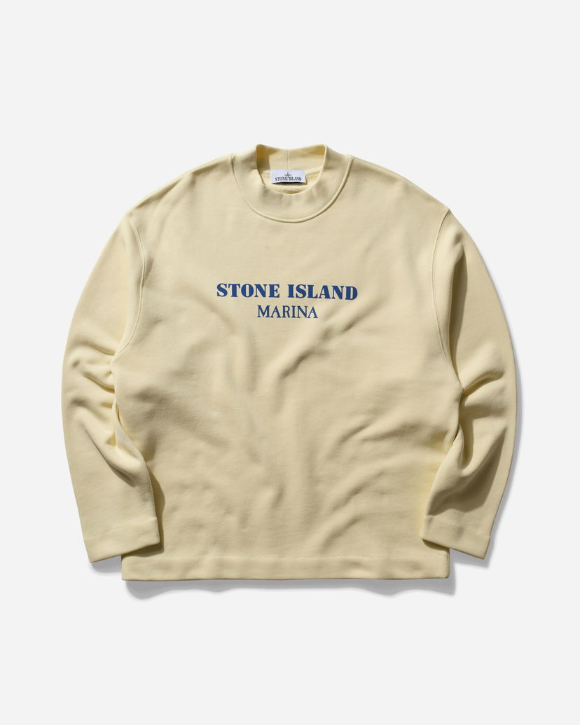 Mikina Stone Island Marina Cotton Fleece Mock Neck Sweatshirt Butter Béžová | 8115631X5 V0035