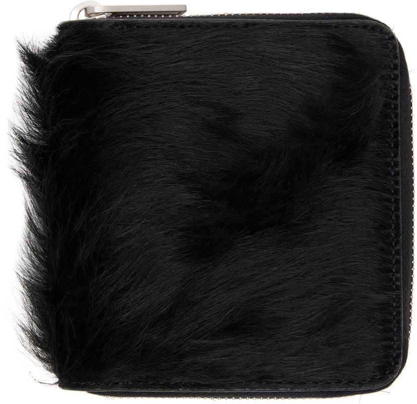 Peňaženka Rick Owens Concordians Furry Zipped Wallet Čierna | RR02E1416 LHL