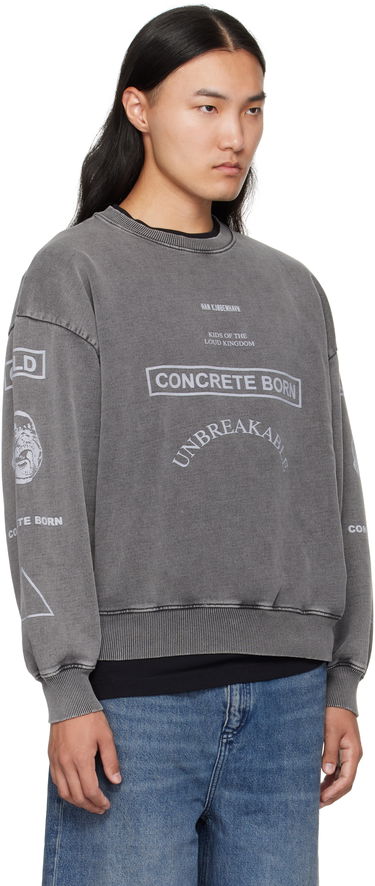 Mikina Han Kjøbenhavn Han Kjobenhavn Graphic Printed Crewneck Sweatshirt Šedá | M-134728, 1
