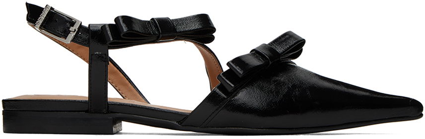Starostlivosť o obuv GANNI GANNI Multi Bow Pointy Cut-Out Ballerina Flats Čierna | S2436, 0