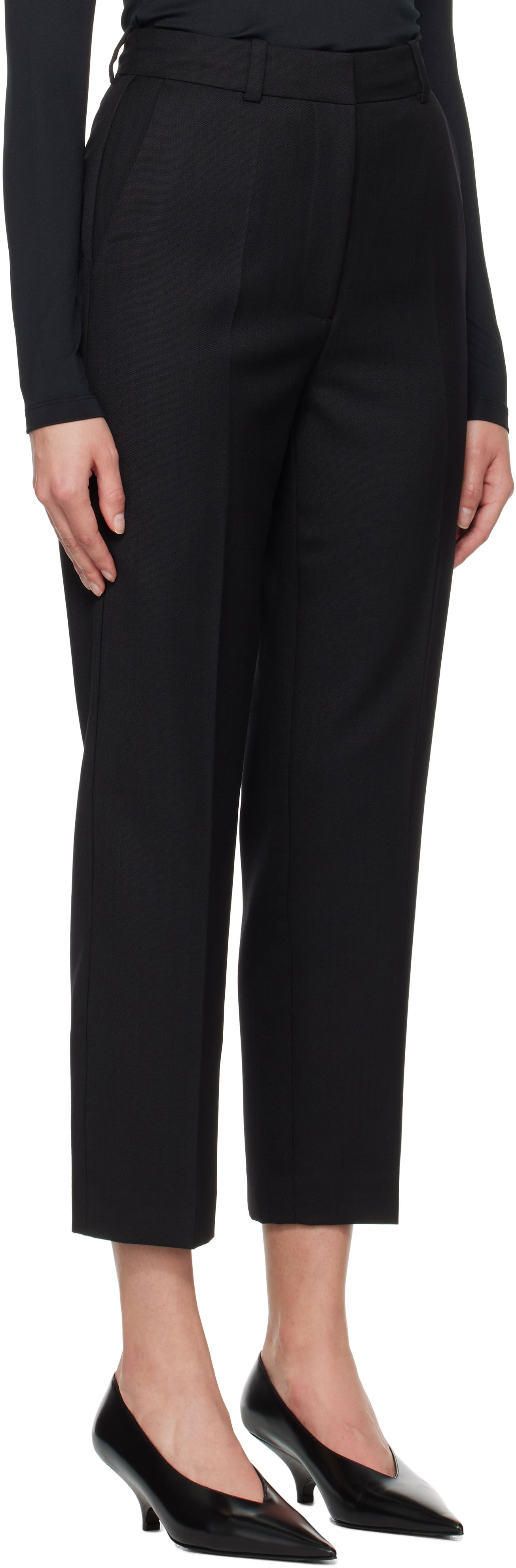 Nohavice Anine Bing Anine Bing Blaine Cropped Dress Pants Čierna | A-03-10033-BLK1, 1