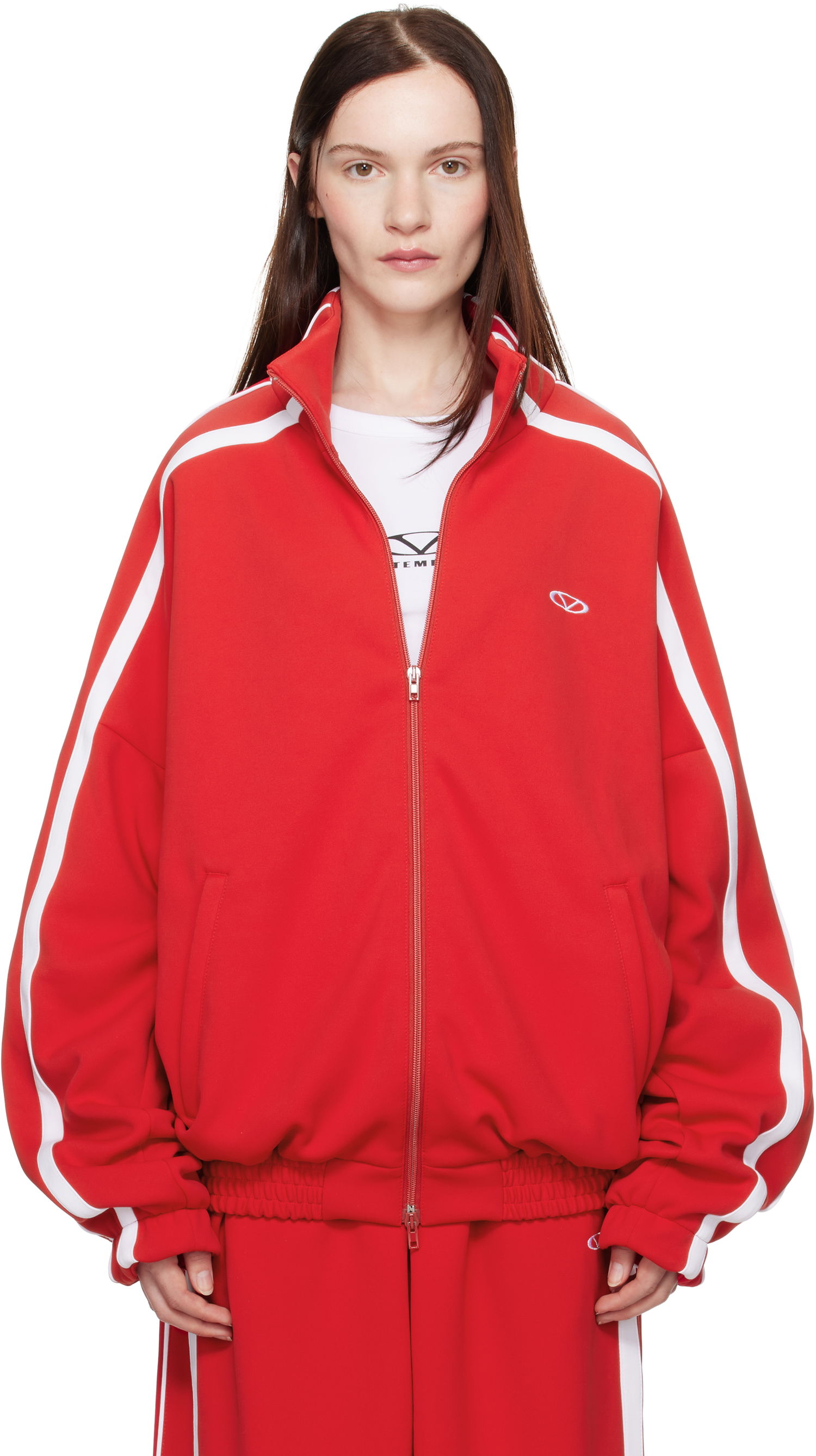 Bunda VETEMENTS Vetements Oval Logo Track Jacket Červená | UA66JA360R, 0
