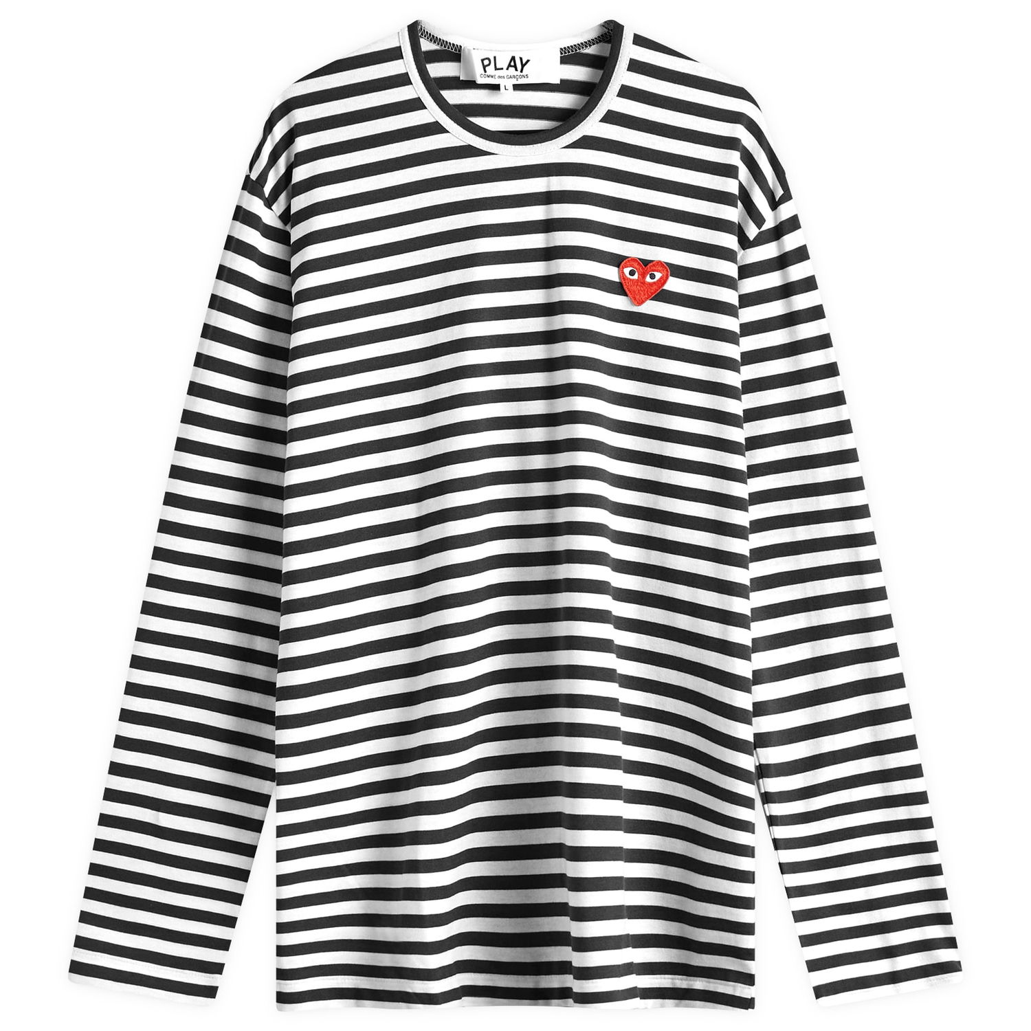 Tričko Comme des Garçons Long Sleeve Stripe T-Shirt With Logo Biela | AX-T164-051-1, 0
